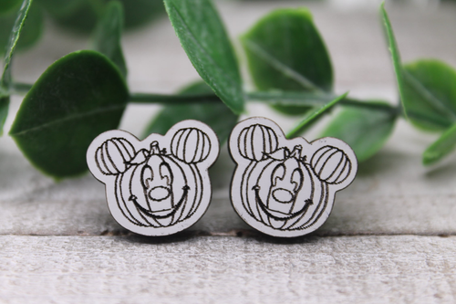 Pumpkin Mouse || Stud Earrings || Hypoallergenic