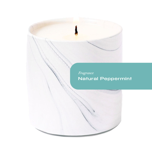 Natural Peppermint White Marble Candle 
