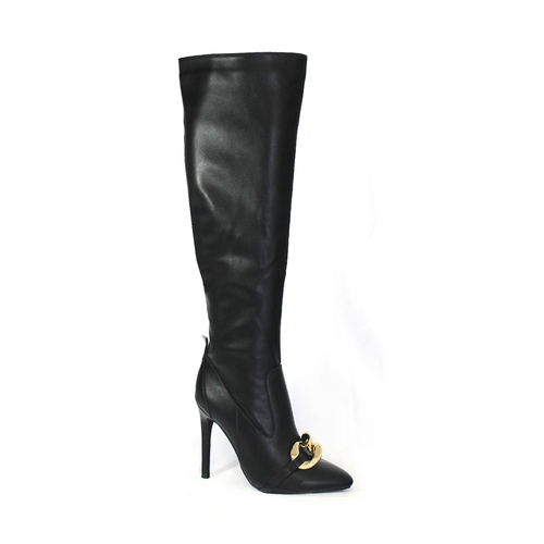 Yoki Womens Ophelia-35-Knee High Chain Stretch Boot
