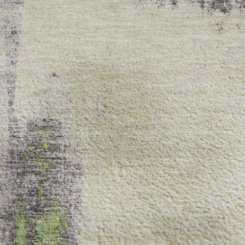 3' X 5' Linen Green And Blue Abstract Washable Area Rug With UV Protection