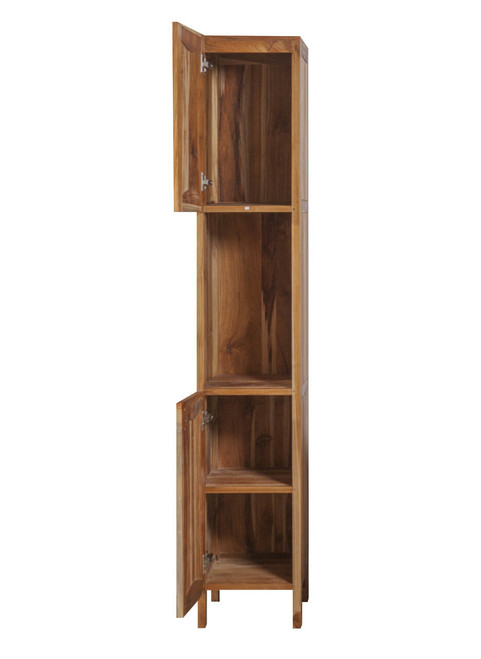 14" Brown Wood Shaker Style Double Door Linen Cabinet
