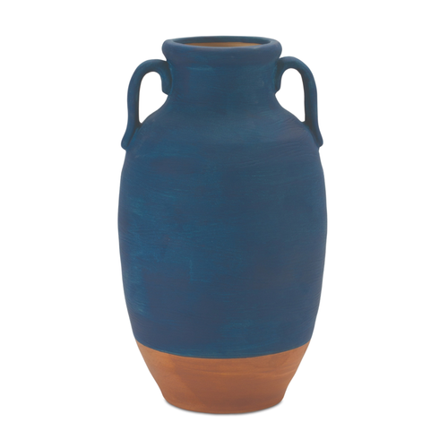 Ceramic Urn Vase with Terra Cotta Accent 