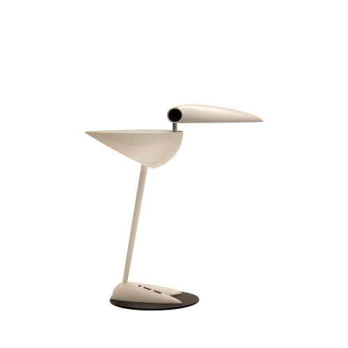 17" White Two Light Swing Arm Bird Desk Lamp