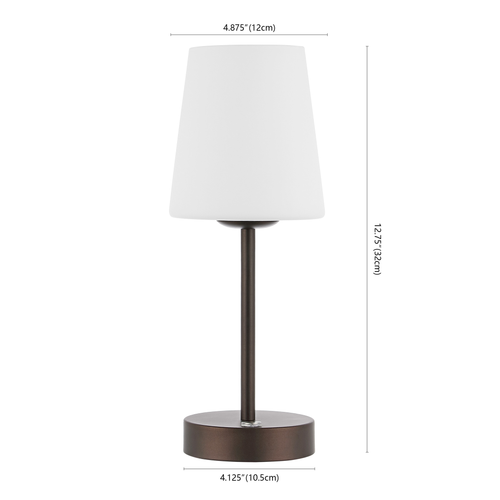 13" Antiqued Bronze USB Table Lamp With Empire Shade
