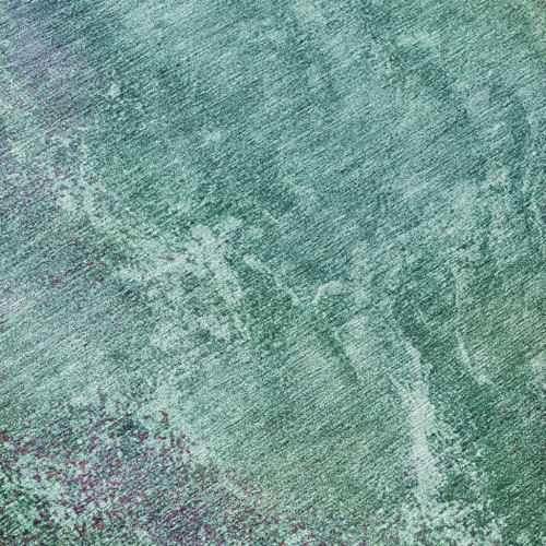 10' X 14' Teal Blue Green And Purple Abstract Washable Indoor Outdoor Area Rug