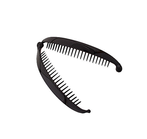 French Black Banana  Clip With Ball Closure