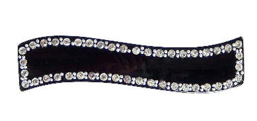 S Shape Crystal Stone Black Automatic Barrette