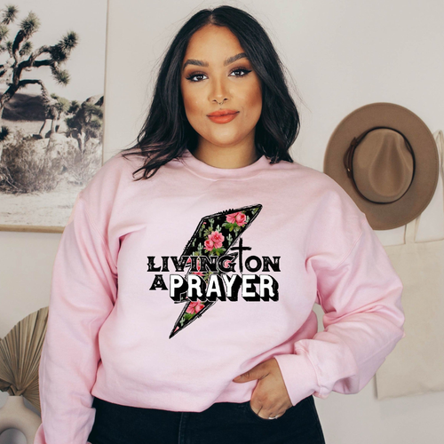Women's Living on a Prayer Girls Printed Crewneck Sweatshirts