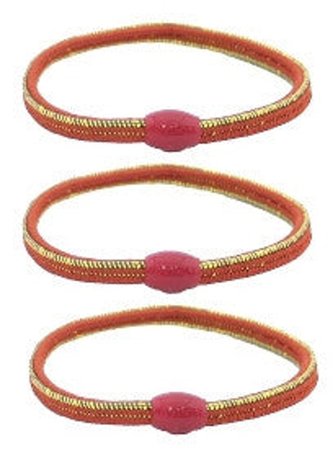 3 Assorted Elastic Beaded Ponytail Holders