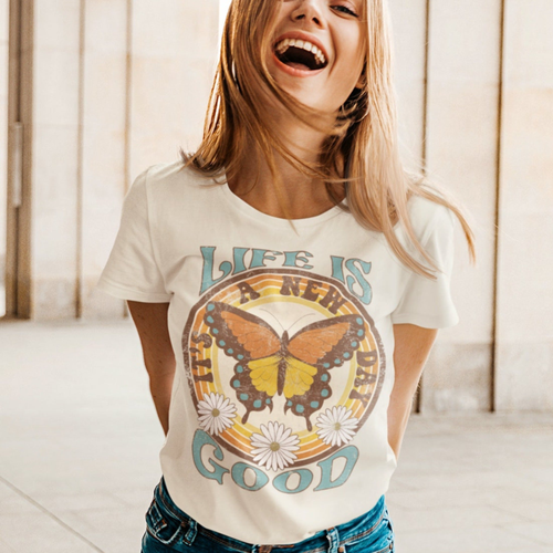 Women's Retro Life is Good T-Shirt 