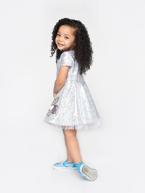 Hologram Skater Skirt Dress Ft Iridescent Unicorn