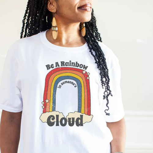 Women's Retro Rainbow Cloud T-Shirt 
