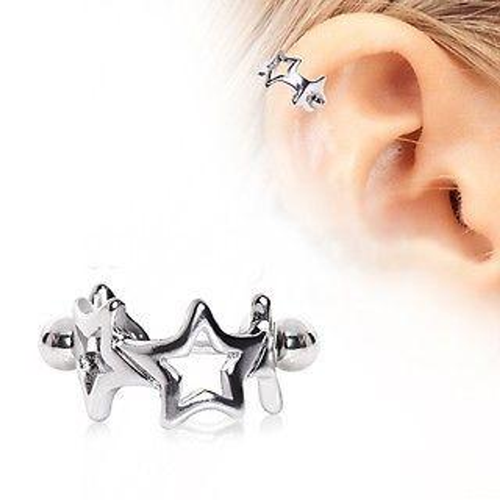 Surgical Steel Star Cartilage Cuff Cartilage Piercing - Surgical Steel