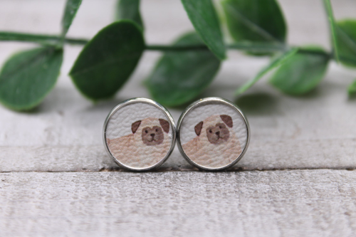 Pug Dog Breeds || Stud Earrings || Hypoallergenic