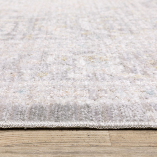 5' X 8' Gray And Orange Medallion Area Rug