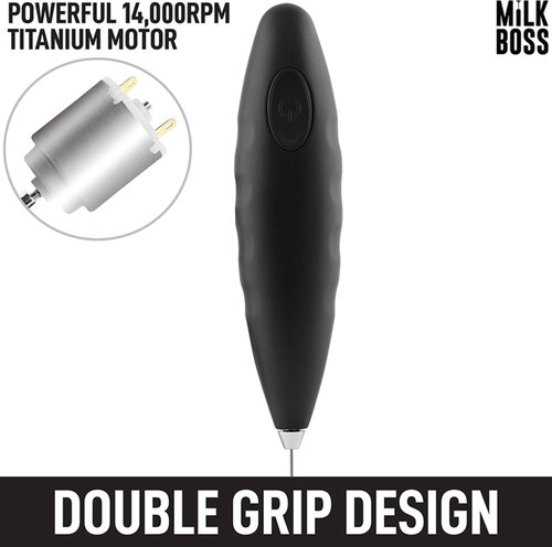 Milk Boss Milk Frother - Double Grip (Batteries Included)