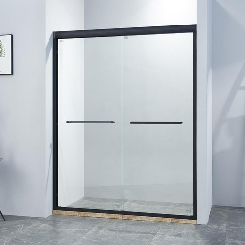 75" X 60" Aluminum and Tempered Glass Shower Door