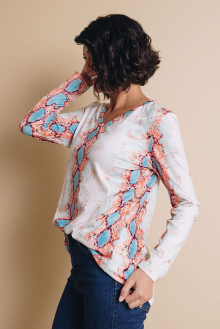 Rosie Snakeskin V Neck