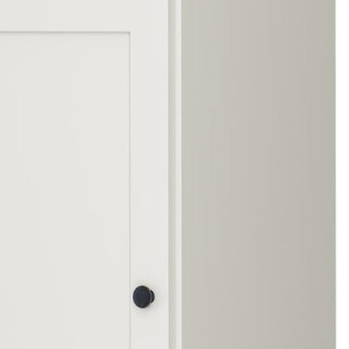 17" Off White Solid Wood Free Standing Double Door Linen Cabinet