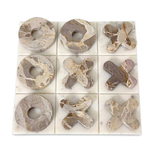 1" Cream Marble Decorative Game