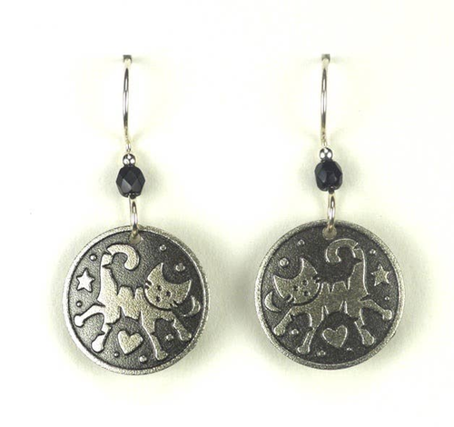 Round Cat Earring