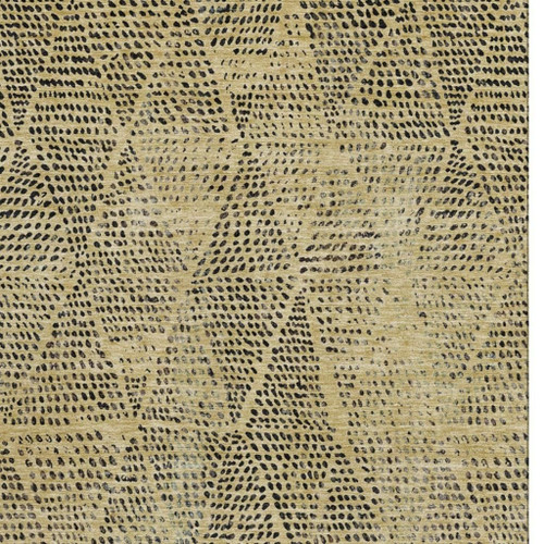 9' X 12' Gold And Charcoal Diamond Washable Area Rug With UV Protection