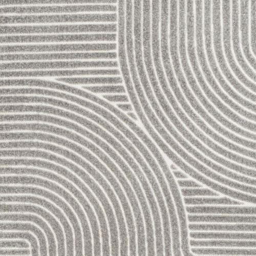 10' X 13' Gray And Ivory Striped Indoor Outdoor Area Rug
