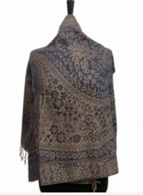 Pattern Pashmina Navy