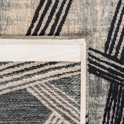 9' X 13' Gray And White Abstract Washable Area Rug With UV Protection