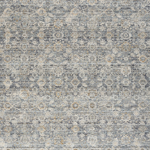 5' X 8' Charcoal Brown And Ivory Floral Distressed Area Rug With Fringe