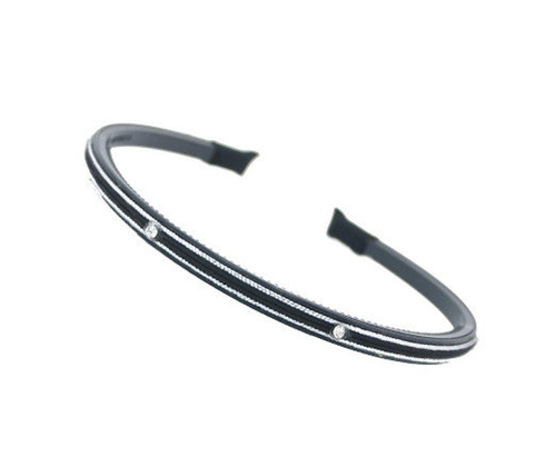 Cord Headband w/ Rhinestones + Metallic Cord (Red and Black)