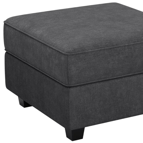 26" Gray and Black Polyester Blend Storage Ottoman