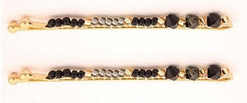 Beaded Bobby Pin Set (Black or Red)