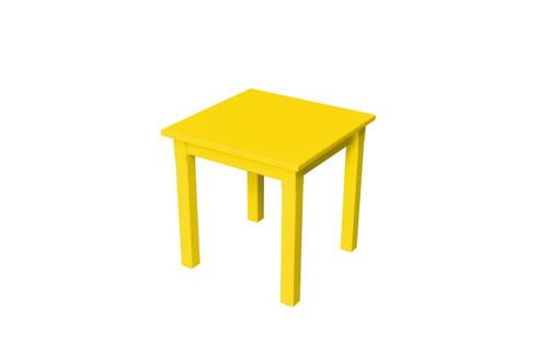 20" Bright Yellow Solid Wood Square End Table