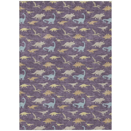 10' X 14' Plum And Purple Geometric Washable Indoor Outdoor Area Rug