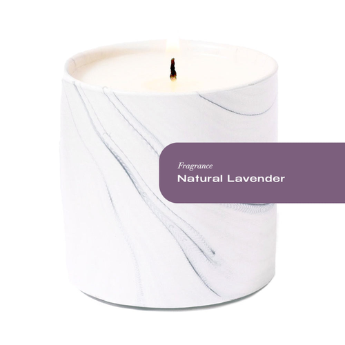 Natural Lavender White Marble Candle 