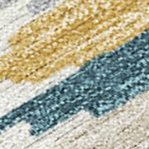 8' Teal Blue And Copper Round Tribal Washable Indoor Outdoor Area Rug