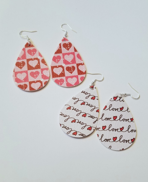 Love & Heart Double Sided Earrings