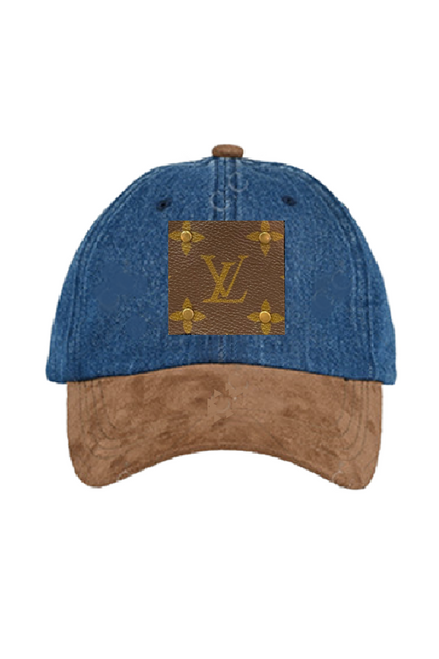 Upcycled Twill and Suede Cap