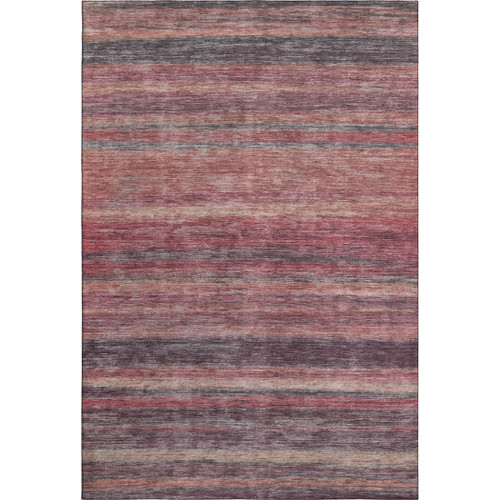 3' X 5' Rust Gray And Blush Striped Washable Area Rug With UV Protection