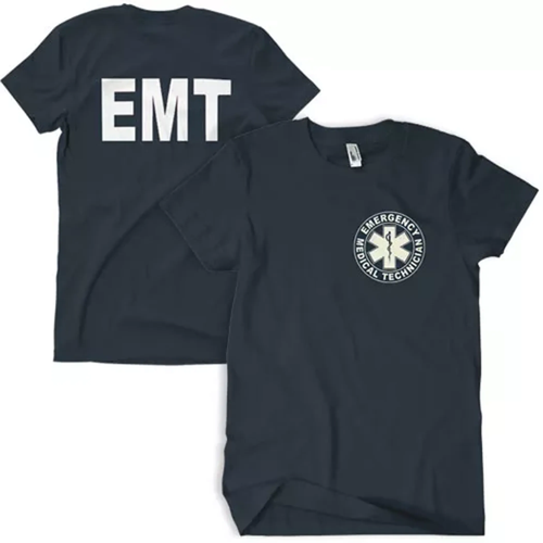 EMT T-Shirt Navy 2-Sided White Imprint