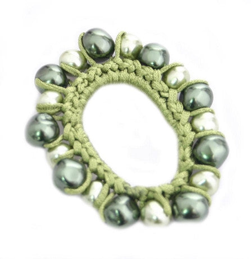 Beaded Elastic Ponytail Holder