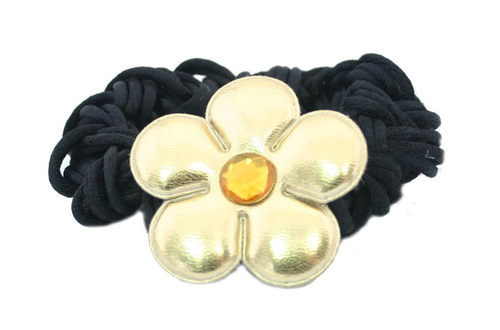 Metallic Rose With Crystal Braid Pony
