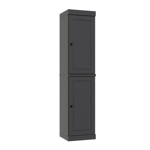 72" Gray Solid Wood Two Door Pantry Or Storage Closet