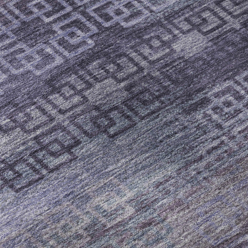 8' X 10' Plum And Purple Striped Washable Area Rug With UV Protection