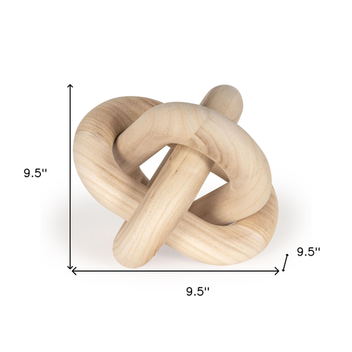 10" Brown Solid Wood Tabletop Sculpture