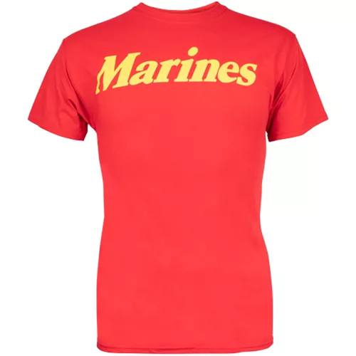Marines T-Shirt Red Yellow Imprint