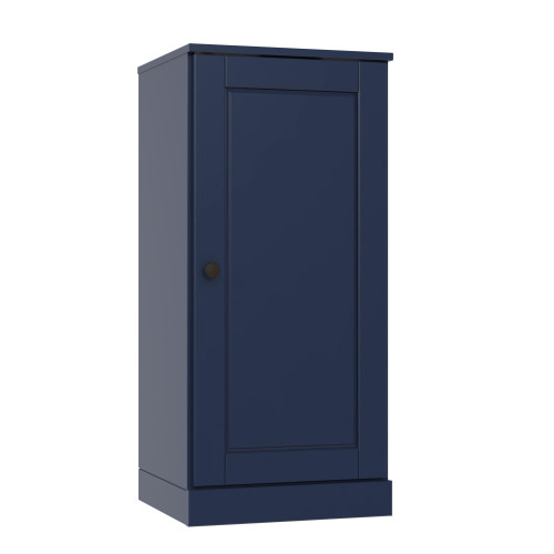 17" Navy Blue Solid Wood Free Standing Single Door Linen Cabinet