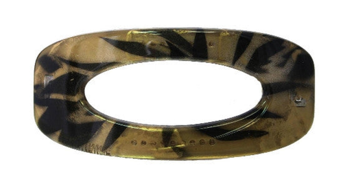 Open Twirl Black Gold Print Barrette