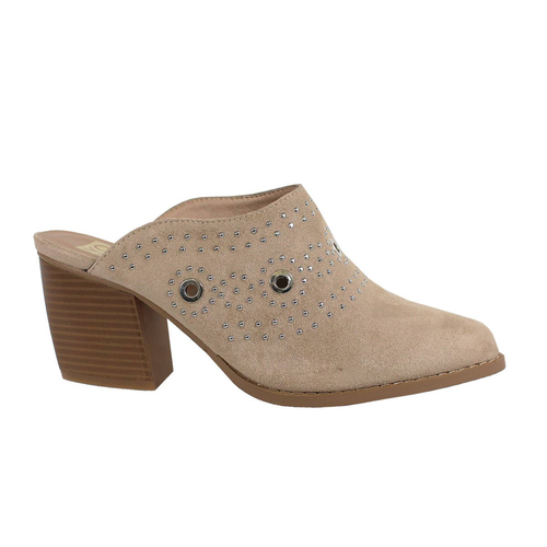 Yoki Womens Open Back heeled Mules